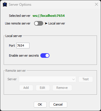 Local Server Options