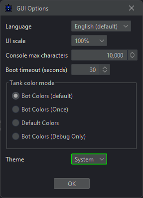 GUI Options