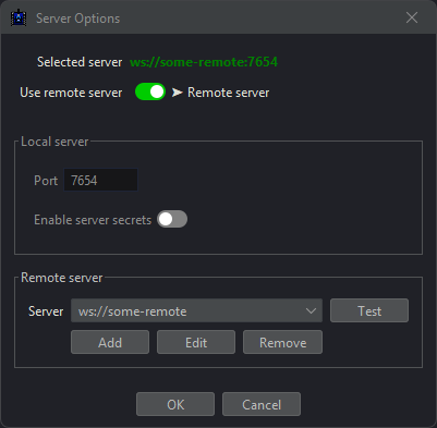 Remote Server Options