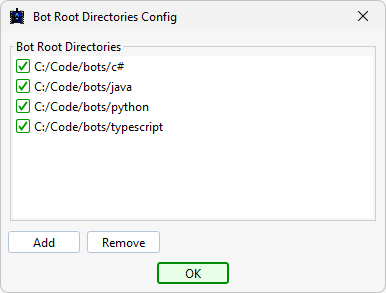 Bot Root Directories Config