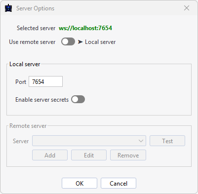 Local Server Options