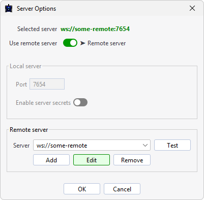 Remote Server Options